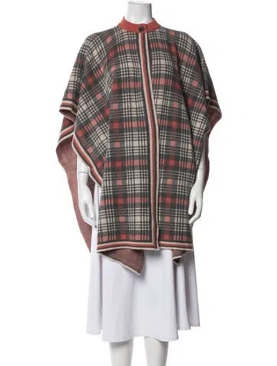 Pre-owned Inverni Wool Plaid Print Sweater In Red