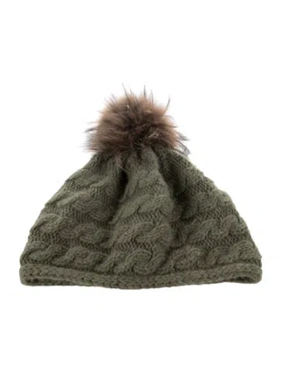 Pre-owned Inverni Woven Beanie Hat In Green