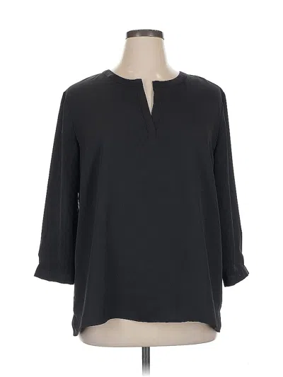 Pre-owned Investments 3/4 Sleeve Blouse In Black