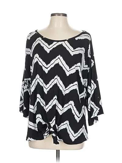 Pre-owned Investments 3/4 Sleeve Blouse In Black