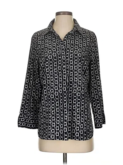 Pre-owned Investments 3/4 Sleeve Blouse In Black