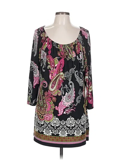 Pre-owned Investments 3/4 Sleeve Blouse In Black