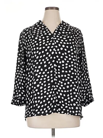 Pre-owned Investments 3/4 Sleeve Blouse In Black