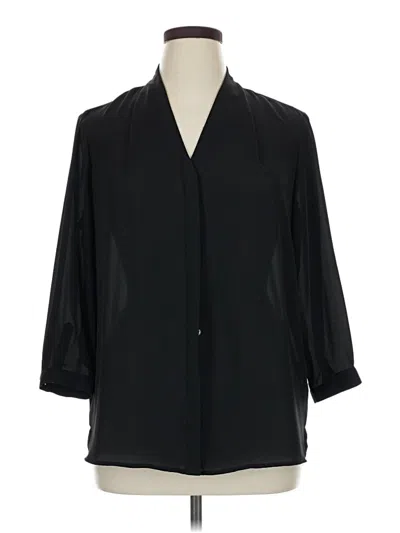 Pre-owned Investments 3/4 Sleeve Blouse In Black