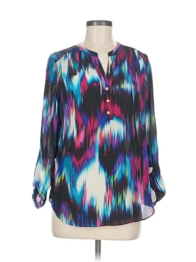 Pre-owned Investments 3/4 Sleeve Blouse In Blue