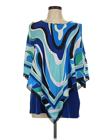 Pre-owned Investments 3/4 Sleeve Blouse In Blue