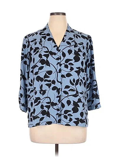 Pre-owned Investments 3/4 Sleeve Blouse In Blue