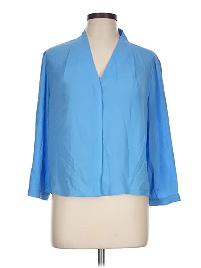 Pre-owned Investments 3/4 Sleeve Blouse In Blue