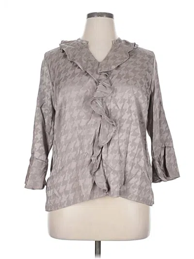 Pre-owned Investments 3/4 Sleeve Blouse In Gray
