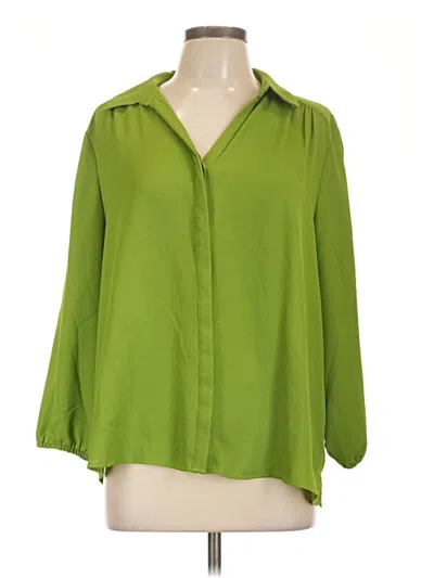 Pre-owned Investments 3/4 Sleeve Blouse In Green