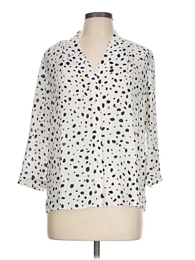 Pre-owned Investments 3/4 Sleeve Blouse In Ivory