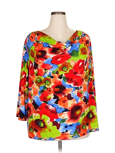 Pre-owned Investments 3/4 Sleeve Blouse In Orange