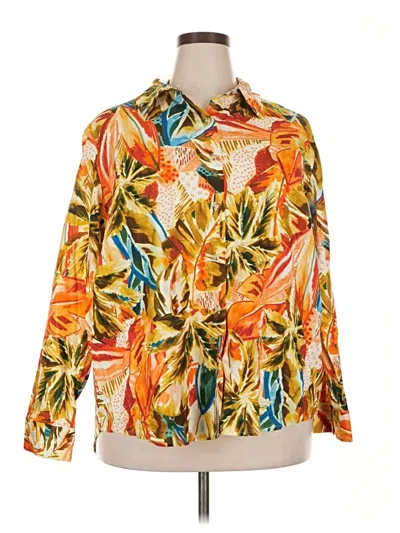Pre-owned Investments 3/4 Sleeve Blouse In Orange