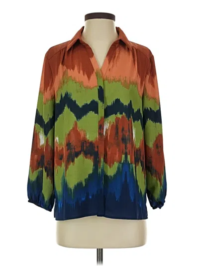 Pre-owned Investments 3/4 Sleeve Blouse In Orange