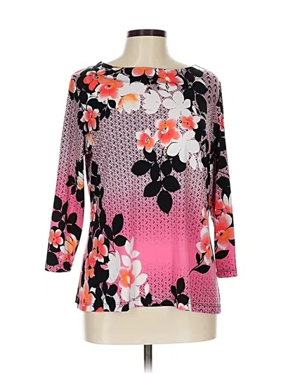 Pre-owned Investments 3/4 Sleeve Blouse In Pink