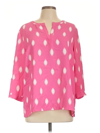 Pre-owned Investments 3/4 Sleeve Blouse In Pink
