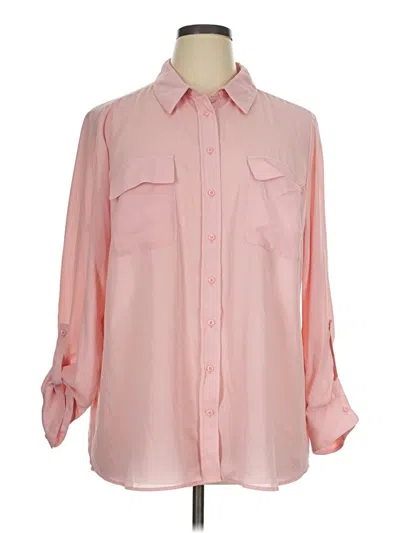 Pre-owned Investments 3/4 Sleeve Blouse In Pink