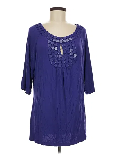 Pre-owned Investments 3/4 Sleeve Blouse In Purple