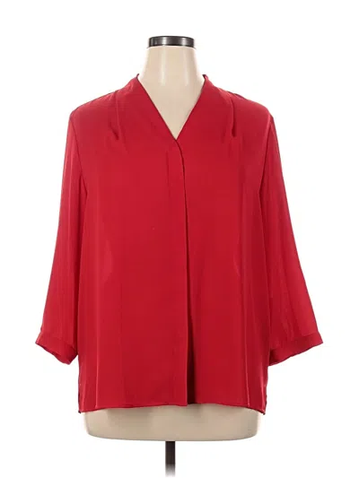 Pre-owned Investments 3/4 Sleeve Blouse In Red