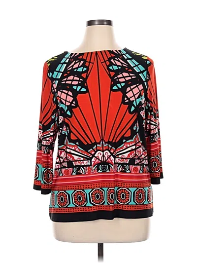 Pre-owned Investments 3/4 Sleeve Blouse In Red