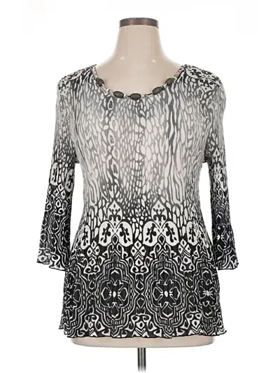 Pre-owned Investments 3/4 Sleeve Blouse In Silver