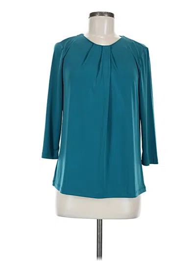 Pre-owned Investments 3/4 Sleeve Blouse In Teal