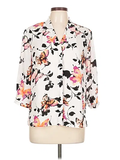 Pre-owned Investments 3/4 Sleeve Blouse In White