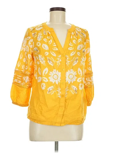 Pre-owned Investments 3/4 Sleeve Blouse In Yellow