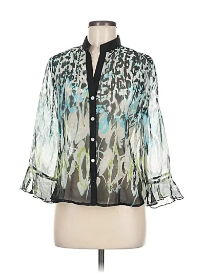 Pre-owned Investments 3/4 Sleeve T-shirt In Blue