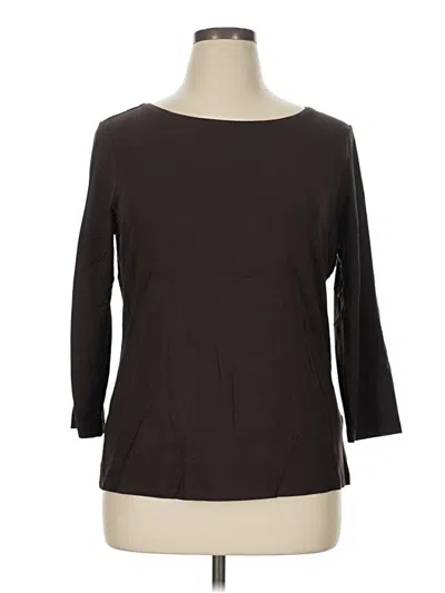 Pre-owned Investments 3/4 Sleeve T-shirt In Brown