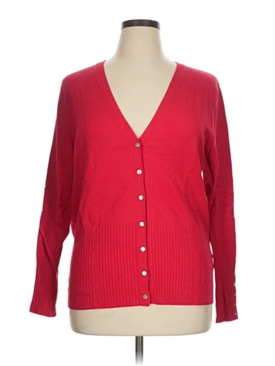 Pre-owned Investments Cardigan Sweater In Red