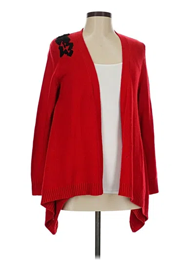 Pre-owned Investments Cardigan Sweater In Red