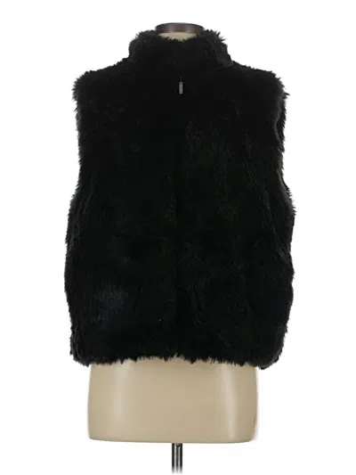 Pre-owned Investments Faux Fur Vest In Black