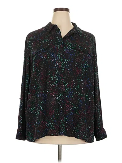 Pre-owned Investments Long Sleeve Blouse In Black