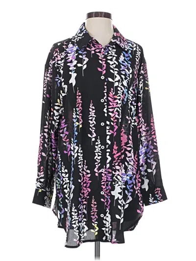 Pre-owned Investments Long Sleeve Blouse In Black
