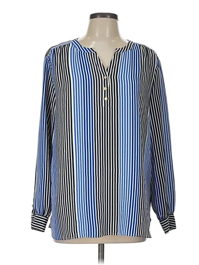 Pre-owned Investments Long Sleeve Blouse In Blue