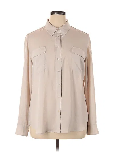Pre-owned Investments Long Sleeve Blouse In Brown