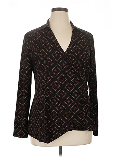Pre-owned Investments Long Sleeve Blouse In Brown