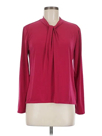 Pre-owned Investments Long Sleeve Blouse In Burgundy