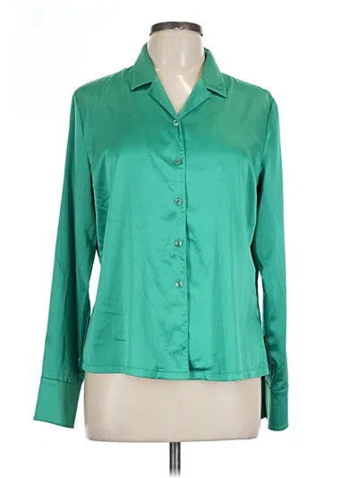 Pre-owned Investments Long Sleeve Blouse In Green