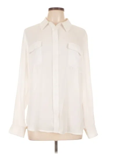 Pre-owned Investments Long Sleeve Blouse In Ivory