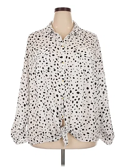Pre-owned Investments Long Sleeve Blouse In Ivory