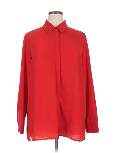 Pre-owned Investments Long Sleeve Blouse In Red