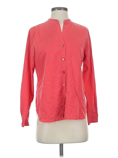 Pre-owned Investments Long Sleeve Blouse In Red