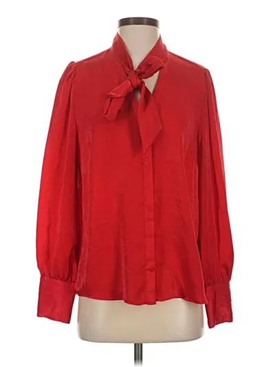 Pre-owned Investments Long Sleeve Blouse In Red