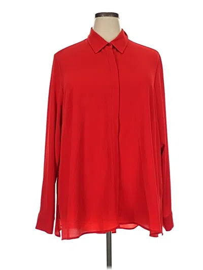 Pre-owned Investments Long Sleeve Blouse In Red