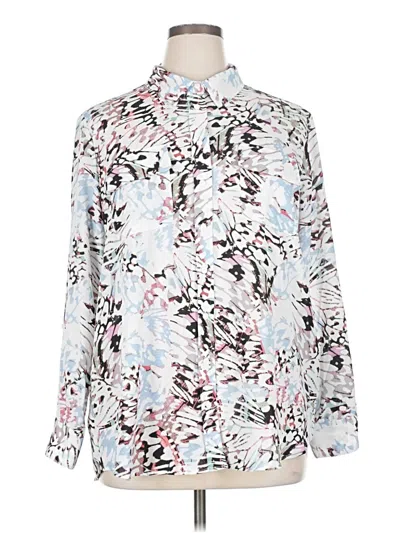 Pre-owned Investments Long Sleeve Blouse In Silver