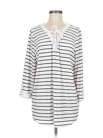 Pre-owned Investments Long Sleeve Blouse In White