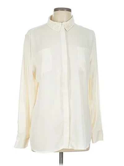 Pre-owned Investments Long Sleeve Blouse In White