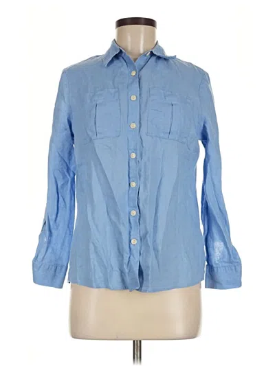 Pre-owned Investments Long Sleeve Button Down Shirt In Blue